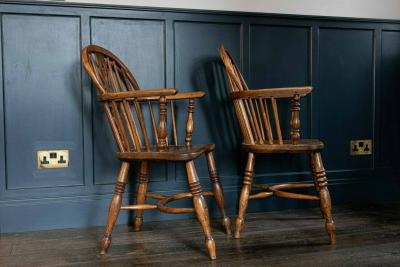 19thC Pair of Windsor Chairs