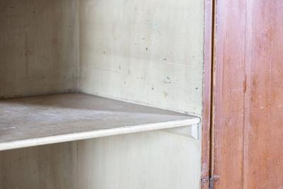 19thC Pedimented English Pine Linen Press