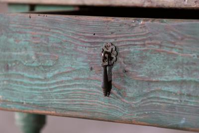 19thC Scandinavian Green Painted Table Desk