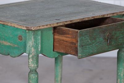 19thC Scandinavian Green Painted Table Desk