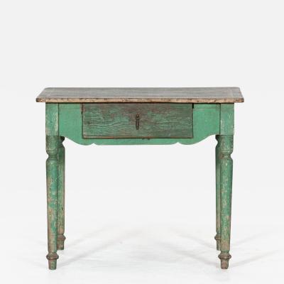 19thC Scandinavian Green Painted Table Desk