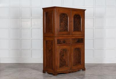 19thC Scottish Grained Arched Pine Housekeepers Cupboard