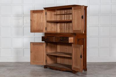 19thC Scottish Grained Arched Pine Housekeepers Cupboard