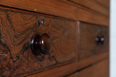 19thC Scottish Grained Arched Pine Housekeepers Cupboard