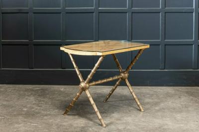 19thC Simulated Marble Glass Faux Bamboo Side Table