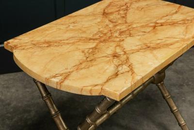 19thC Simulated Marble Glass Faux Bamboo Side Table