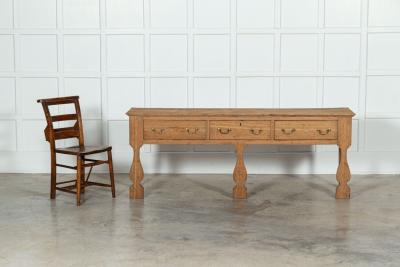 19thC Stripped English Oak Dresser Base