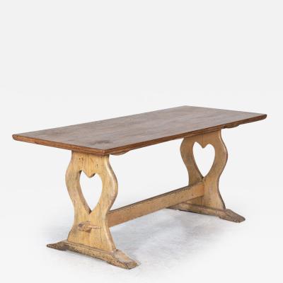 19thC Swedish Oak Trestle Table