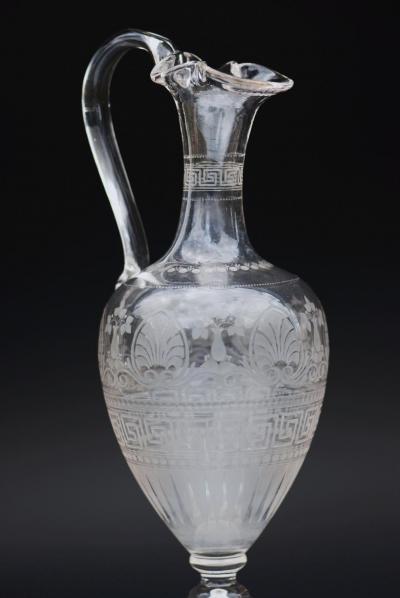 19thc Amphora acid etched claret decanter