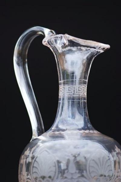 19thc Amphora acid etched claret decanter