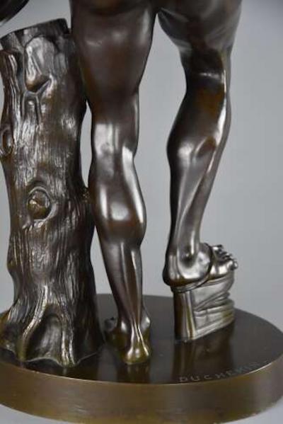 19thc Grand Tour Classical bronze of The Dancing Faun stamped Duchemin