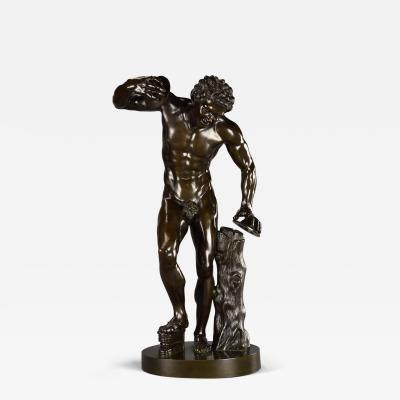 19thc Grand Tour Classical bronze of The Dancing Faun stamped Duchemin