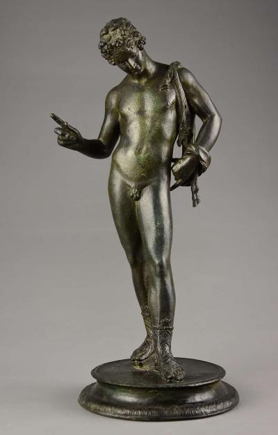 19thc Grand Tour Neapolitan bronze of Narcissus or Bacchus