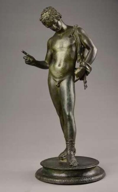 19thc Grand Tour Neapolitan bronze of Narcissus or Bacchus