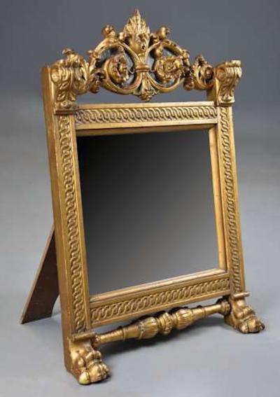 19thc Italian carved giltwood table mirror in the Renaissance style