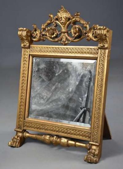 19thc Italian carved giltwood table mirror in the Renaissance style