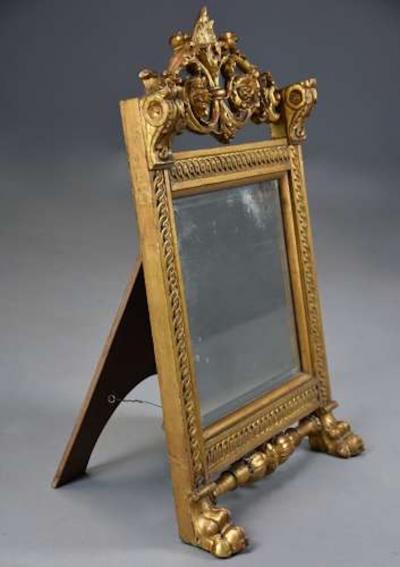 19thc Italian carved giltwood table mirror in the Renaissance style