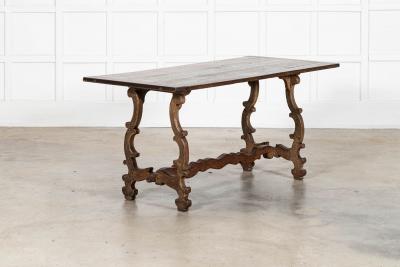 19thc Spanish Oak Trestle Table