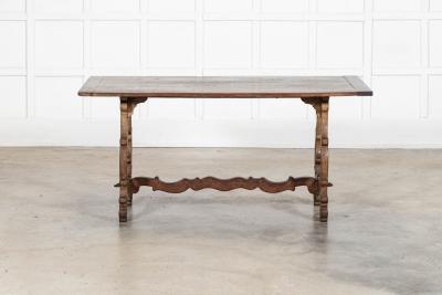 19thc Spanish Oak Trestle Table