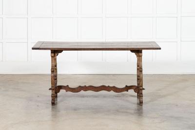 19thc Spanish Oak Trestle Table