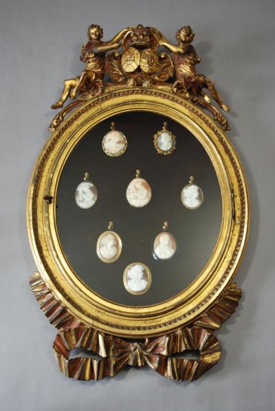19thc carved gilded hanging display case