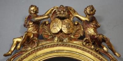 19thc carved gilded hanging display case