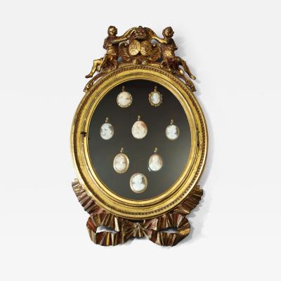 19thc carved gilded hanging display case