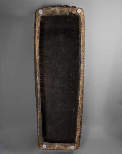 19thc hand carved hardwood African Bamileke ceremonial bed or coffee table 