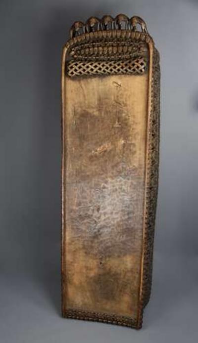 19thc hand carved hardwood African Bamileke ceremonial bed or coffee table 