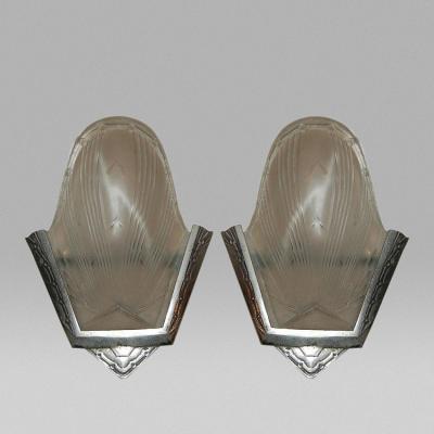 Pair of French Art Deco Sconces c 1925