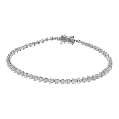 2 10 Carat Natural Diamond 3 Prong 14k Tennis Bracelet