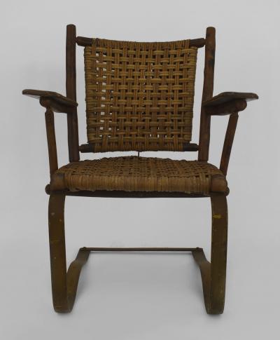 2 American Rustic Old Hickory Bounce Arm Chairs