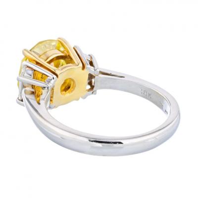 2 CARAT ROUND DIAMOND FANCY INTENSE YELLOW GIA TRAPS RING