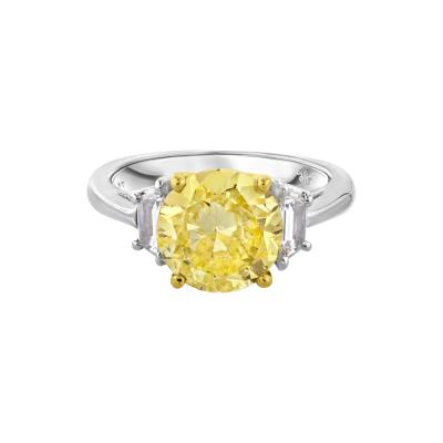 2 CARAT ROUND DIAMOND FANCY INTENSE YELLOW GIA TRAPS RING