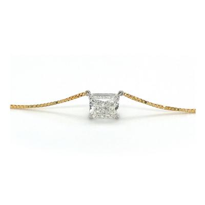 2 Carat Radiant Cut Solitaire Floating Lab Diamond Necklace