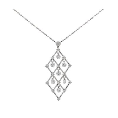 2 Carat tw Diamond Dangling Platinum Pendant Necklace