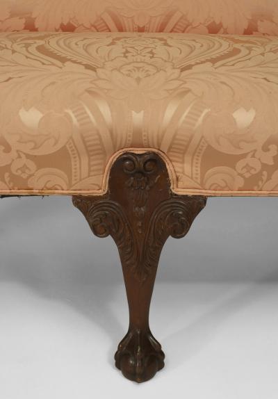 2 English Chippendale Pink Upholstery Settees