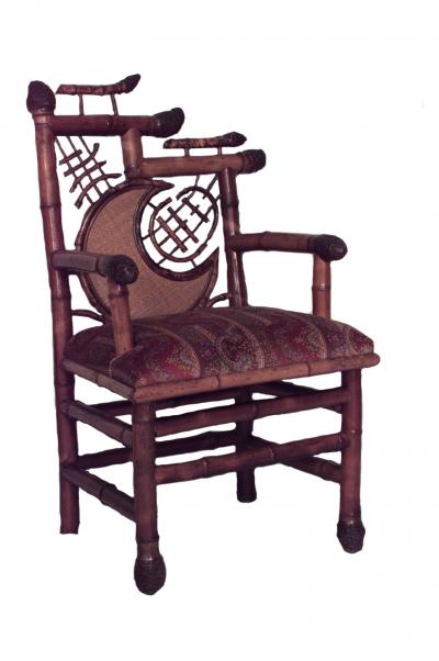 2 English Victorian bamboo armchairs