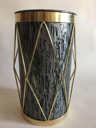 2 French Mid Century Modern Umbrella Stands or Waste Baskets by Maison Jansen