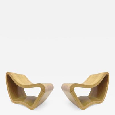 2 Italian Mid Century Modern Minimalist Sculptures Modern Lounge Chairs 1950