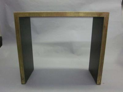 2 Italian Mid Century Modern Patinated Brass Consoles 1970