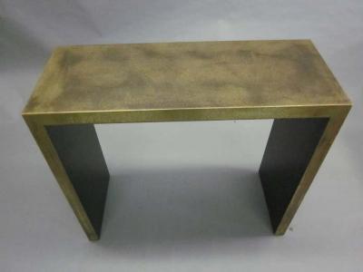 2 Italian Mid Century Modern Patinated Brass Consoles 1970