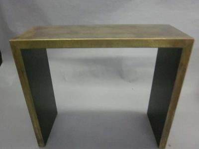 2 Italian Mid Century Modern Patinated Brass Consoles 1970