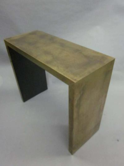 2 Italian Mid Century Modern Patinated Brass Consoles 1970