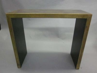 2 Italian Mid Century Modern Patinated Brass Consoles 1970