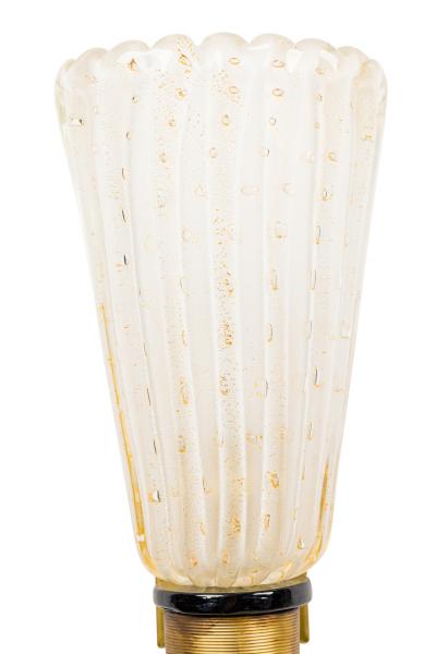 2 Italian Mid Century Murano Glass Torch Wall Sconce