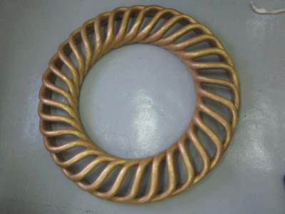 2 Large Round French Mid Century Hand Carved Gilt Wood Mirrors 1940