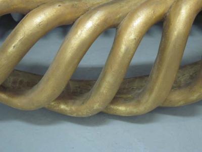 2 Large Round French Mid Century Hand Carved Gilt Wood Mirrors 1940