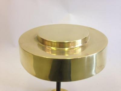 2 Mid Century Modern Brass and Leather Marine Desk Table Lamps England 1930