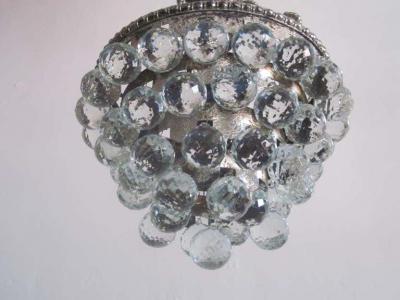 2 Modern Neoclassical Silver and Crystal Viennese Pendants Chandeliers